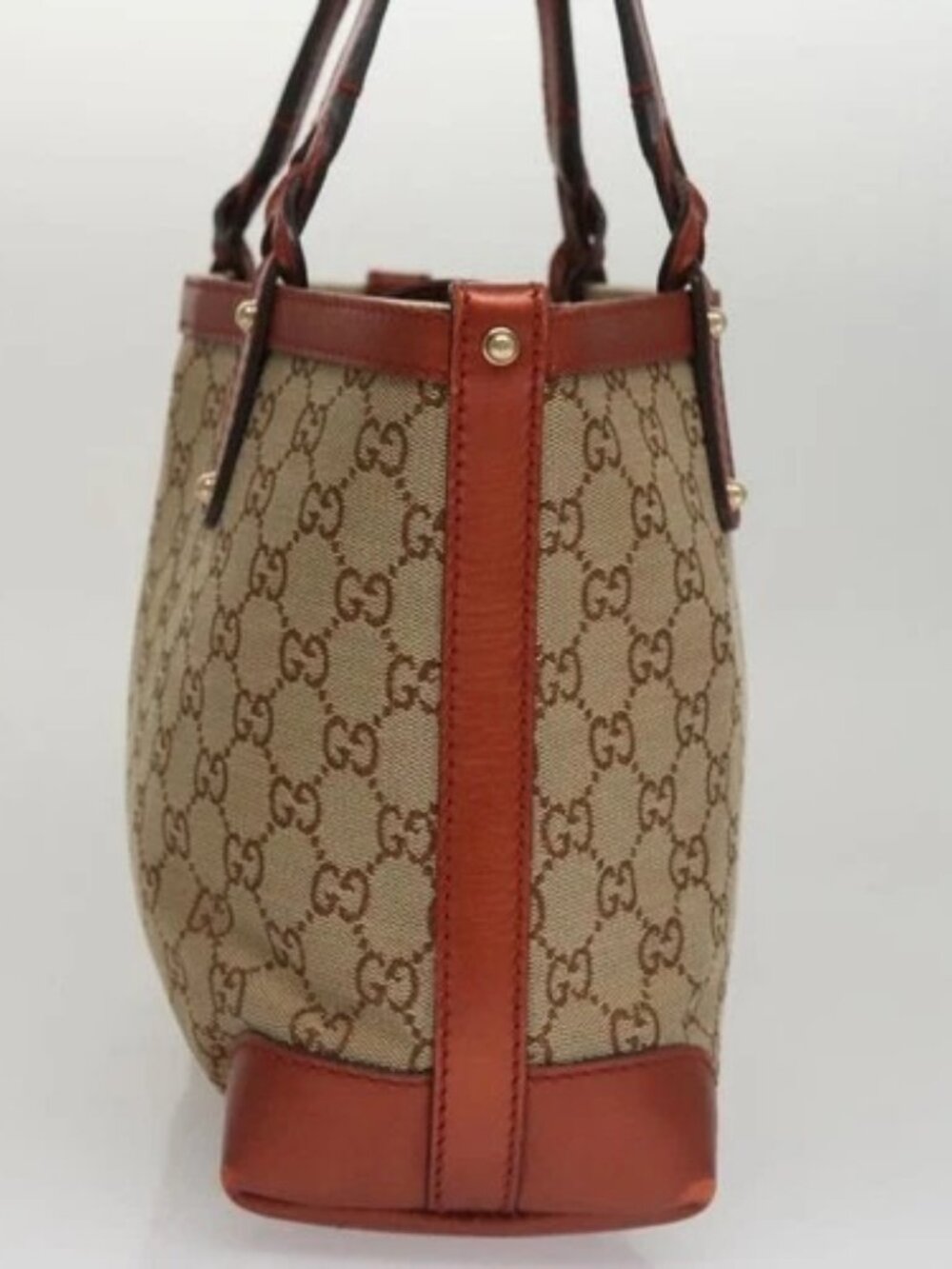 GUCCI GG Canvas Tote Bag Beige Brown Auth ep7226 - Picture 4 of 16